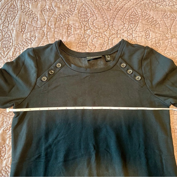 Susan Graver Weekend Regular Brushed Back Knit Tunic with Button Detail-Black-XS - Picture 6 of 14